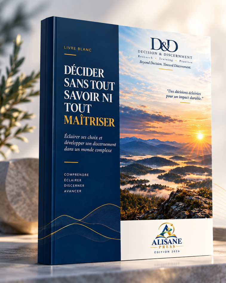 Livre blanc Décider sans tout savoir ni tout maîtriser — présentation 3D